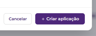 Botão final Criar aplicação no modal