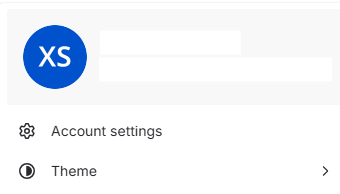 Menu de perfil do Bitbucket com Account settings